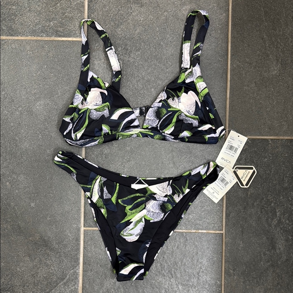 RVCA Women's Black Floral Bikini Set